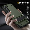 thumbnail image 3 of Designed for Samsung Galaxy S22 Plus Case, with Hidden Kickstand Military Grade Drop Protection Dustproof Hybrid Hard PC Kickstand Phone Case Cover for Men Women for S22 Plus, Armygreen, 3 of 7