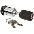 thumbnail image 2 of DeadBolt Trailer Coupler Lock RC2 Flush Lock Design; For 1/2 Inch Opening Conventional Lever Style Couplers; Black; Nickel Chrome Finish, 2 of 3