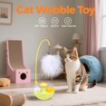 thumbnail image 2 of Interactive Cat Feather Toys 3In1 MultiMode Cat Toy With Catnip Teaser Wand Track Balls Yellow, 2 of 4