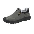 thumbnail image 3 of IEMIEMIEM Mens Snow Boots Winter Shoes Comfortable Cotton-Padded Plush Lined Slip on Casual Warm Walking Orthopedic Sneakers Waterproof House Shoes 8 Wide Gray, 3 of 9