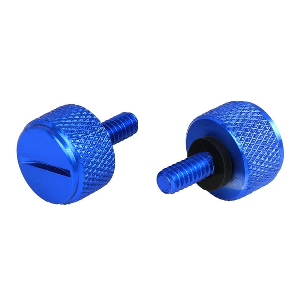 2Pcs Motocicleta Azul Aleación Aluminio Moleteado Asiento Trasero Perno Tornillo