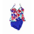 thumbnail image 2 of Swim Solutions Womens Tahiti Breeze Twist Brief 2 Piece Tankini, Multicoloured, 16, 2 of 2