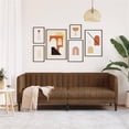 thumbnail image 5 of Bowery Hill Contemporary Large Durable Sofa in Brown Faux Suede, 5 of 12