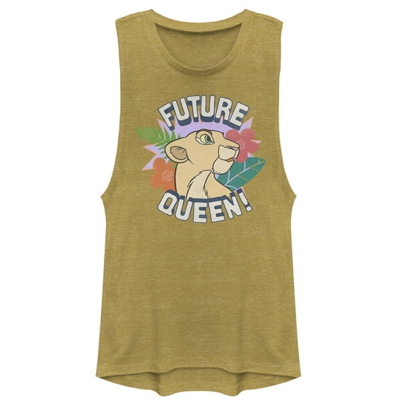 Junior's Lion King Nala Future Queen Festival Muscle Graphic Tee Gold Heather X Small