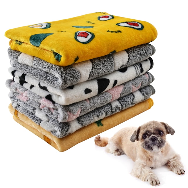 Pet Bed Blanket Thick: 2PCS Patterned Nonslip Puppy Throw Blanket Cat Pad Bed