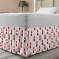 thumbnail image 1 of Valentines Day Bed Skirt, Love Theme Romantic Illustration Along Repetitive Hearts Shapes, Elastic Bedskirt Dust Ruffle Wrap Around for Bedding Decor, 4 Sizes, Vermilion Pink White, by Ambesonne, 1 of 2