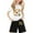 BJUTIR385-Beige, variant on BJUTIR Girls 2 Piece Sets Round Neck Short Sleeved Printed T Shirt Shorts Outfits Stylish Clothes Suit Size 6-7 Years