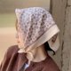 thumbnail image 1 of Nvzi Elegante y elegante bufanda, bufanda cuadrada pequeña de algodón y lino con diseño de arte rural, diadema protectora del sol y del sol de verano (blanco roto), 1 of 1