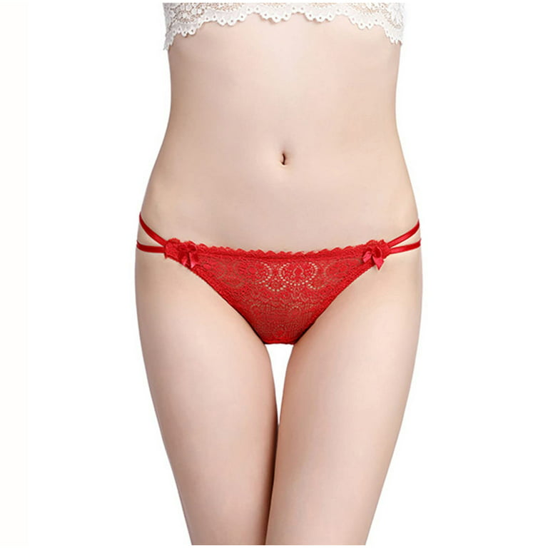 Panties for Women Clearance!AIEOTT Brief Underwear,Womens Sexy Lace G-string  Underwear Low Waist Lace Hollow Out Panties Ladies Briefs,Hipster Underwear,Cheeky  Panties,Gifts,Big Holiday Savings Deals 
