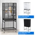 thumbnail image 3 of Dextrus 53" Metal Bird Cage with Rolling Stand and Castor Wheels, Large Bird Cages for Parakeets, Parrots, Cockatiels, Pigeons with 2 Free Bird Covers, 3 of 5