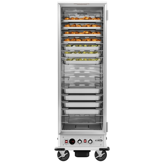 33 in. Commercial Non-Insulated Heated Holding/Proofing Cabinet with Glass Door and Wire Racks in Silver (KM-CHP36-WNGL)