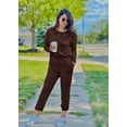thumbnail image 5 of Conjunto Deportivo PRETTYGARDEN 2 Piezas Marrón Manga Larga XL, 5 of 5