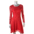 thumbnail image 2 of Finity Womens Lace Satin Trim Cocktail Dress, 2 of 3