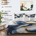 thumbnail image 4 of Navy Blue Marble Duvet Cover Set, Gold Modern Art Soft Duvet Cover Twin Size Bedding Set 4 Pieces, 1 Quiltcover and 2 Pillowcases with Zipper, 1 Bed Sheet for All Seasons, 4 of 9