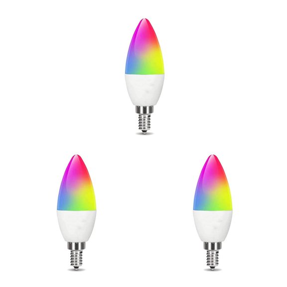 Advancent Smart WiFi Tuya LED Light E14 Bulbs Waterproof Lighting C37 Decoration Party Control Dimmable Brightness IP55 RGB 500LM Voice Type1 NO1
