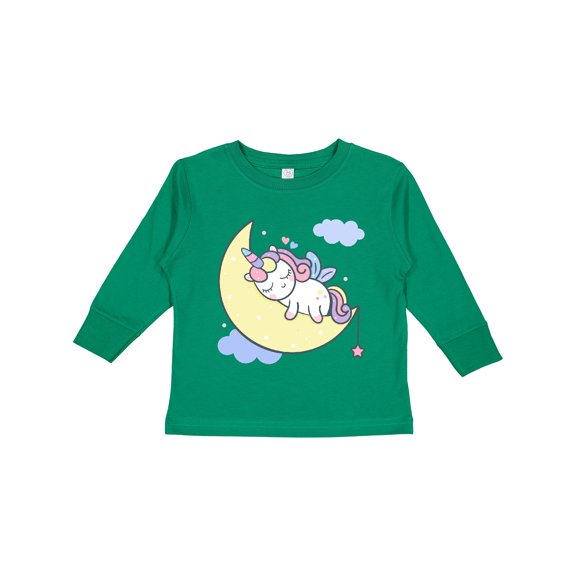 Inktastic Unicorn Moon Girls Long Sleeve Toddler T-Shirt