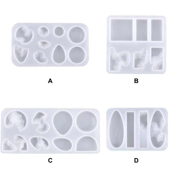Moyic Molde de resina para colgante de costa, moldes de bricolaje resistentes a desgarros flexibles, molde de joyería colgante, Gagets artesanales Artesanía Cuadrado Moyic HA009991-03