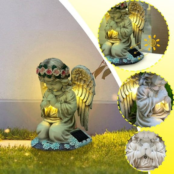 Up to 65 off!Yyuenw Angel Garden Decor Statue with LED, Solar Angel Decorations for Yard Outdoor Decorations for Patio Gift for Mom, IP65 Waterproof