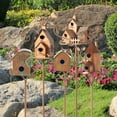 thumbnail image 1 of Cottage Bird House Stakes Birdhouse Garden Decor Metal Bird House With Pole Metal Art Cottage Bird House Stakes Hummingbird House Distressed Metal Birdhouse Garden Decor, 1 of 8