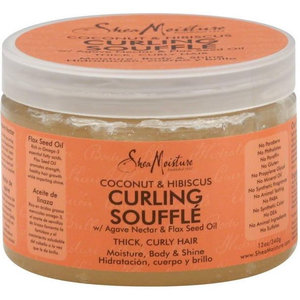 Shea Moisture Curling Gel Souffle, Coconut & Hibiscus 12 oz (Pack of 2