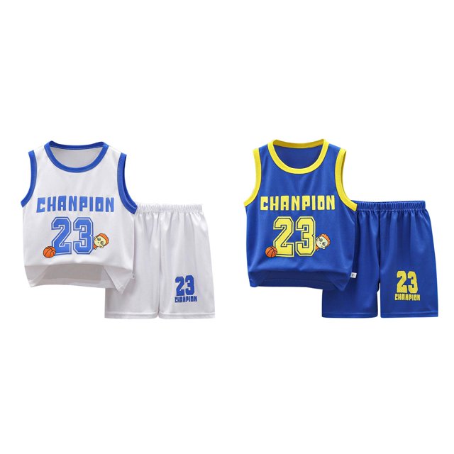 (2-Pack) Rinsvye Youth Basketball Shorts Set Sport Team Top Mesh Athletic Gym Wear Reversible Tank Performance Shirt Training Kits Sports Dress