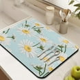 thumbnail image 3 of 2 Pack Washable Rubber Daisy Cute Floral Dish Drying Mats for Kitchen Counter Home Large Coffee Bar Pad Accessories and Decor for Utensils Stemware (2pcs 18''x24''+19.5''x12''), 3 of 6