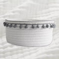 thumbnail image 1 of Cesta de almacenamiento Macarena cordón de tejido adornos de lana gris 20,5 cm 9,5 cm, 1 of 8