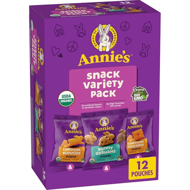 Annie's Organic Bunny Grahams Snack, Chocolate Chip, Chocolate & Honey, 1.25 Oz, 100 Count