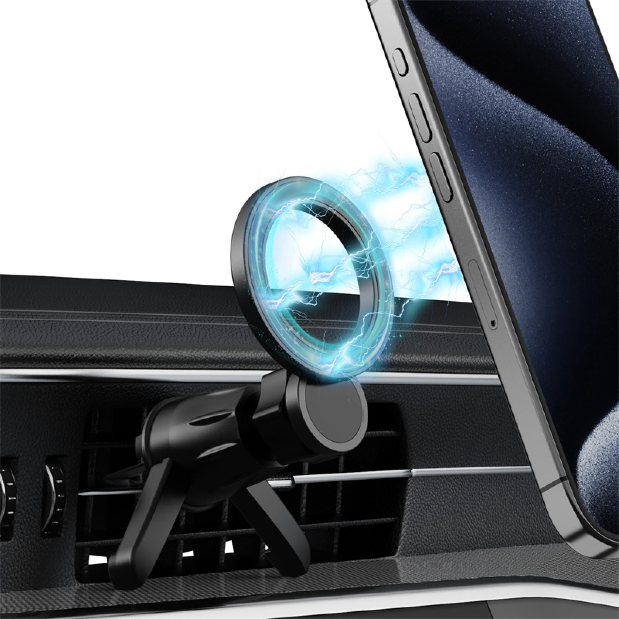Car Vent Mount – Universal Magnetic Phone Holder with 360° Adjustable Rotation, Black