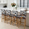 thumbnail image 3 of Gnomes Halloween Bar Stool Covers - Stretch Dining Chair Covers Set of 2, Horror Pumpkins Black Trees Grey Bar Chair Cover Removable Counter Stool Pub Chairs Slipcovers Protectors for Kitchen/Cafe, 3 of 9