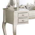 thumbnail image 3 of Poundex Furniture Wood Vanity Set with Stool and Mirror in Silver, 3 of 4