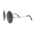 thumbnail image 3 of Arrow Metal Jewel Hinge Round Circle Lens Oversized Hippie Metal Rim Sunglasses Silver - Black, 3 of 4