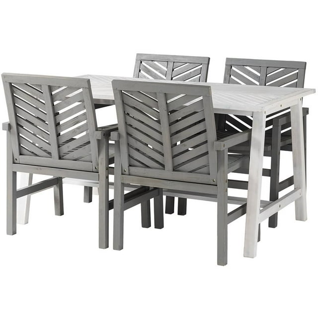 Ensemble de Table à Manger Extérieure Vincent 5 Pièces en Blanc/gris