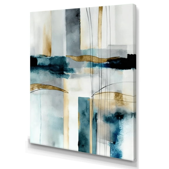 Designart Abstract Transitional Modern Shapes IV Canvas Wall Art