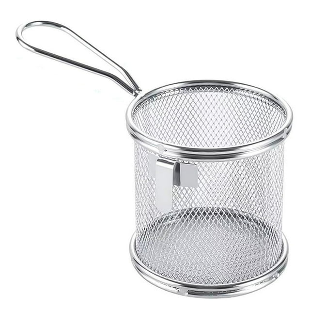 Fry Baskets Mini Stainless Steel French Fries Mesh Fryer Basket Cooking Tool