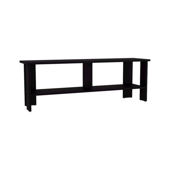 Depot E-Shop Alderton TV Stand, 2 Shelves, Black Wengue
