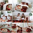 thumbnail image 5 of Merry Christmas 4 Piece Duvet Cover Set Twin Size Red Santa Claus Winter Snowflake Red Plaid Soft Bedding Set Comforter Cover, 1 Duvet Cover 1 Flat Sheets and 2 Pillowcases, 5 of 9