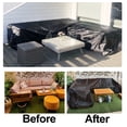 thumbnail image 2 of 16 sizes Outdoor Corner Sofa Cover V Shape L Shape Garden Rattan Corner Furniture Cover Waterproof Sofa Protect Set Dust Covers (260x192cm,Black), 2 of 7