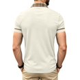 thumbnail image 5 of Zimjoy Men's Polo Shirt Short Sleeve Waffle Knit Casual Golf Polo Plaid Collar Stylish Button Down Business Casual Shirt for Men Beige L, 5 of 7