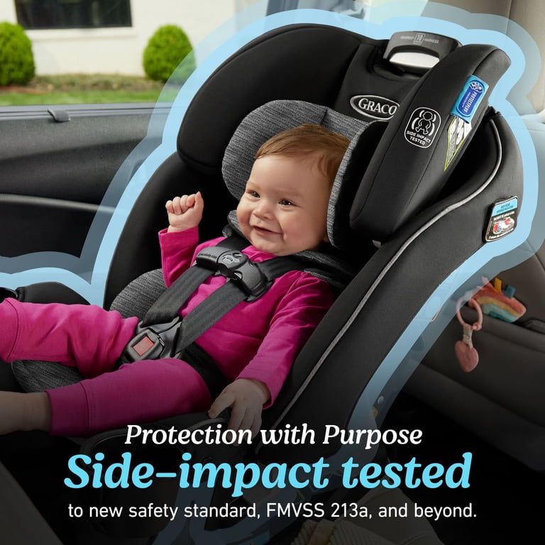 Graco, SlimFit 3-in-1 Car Seat, Silas, Navy, Space-Saving Design
