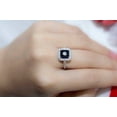 thumbnail image 2 of Art Deco 2Ct Round Lab Created Black Diamond & Cocktail 14K White Gold Plated Silver Ring, 2 of 4