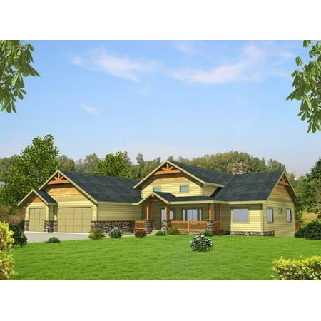 001-3618: Mountain Craftsman 1 Bed 3 Bath Luxury Home Plan 1784 Sq Ft: Full Blueprints with License to Build by Home Plan Marketplace – Lesuto