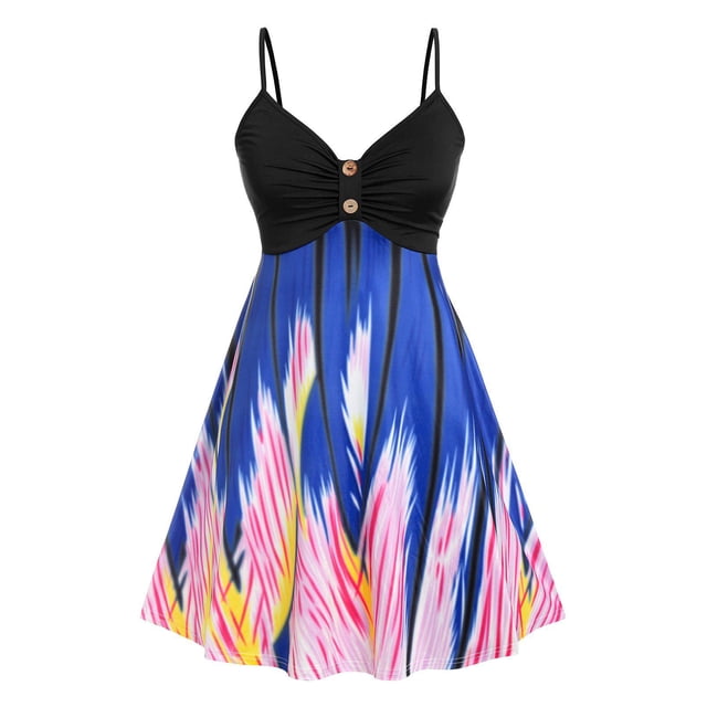 Vestido Talla Extra Estampado Abstracto Rosegal Vestidos Estampados Tallas Grandes