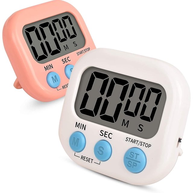 Timer For Kids,kitchen Timer Digital,magnetic Back,loud Ring,stand For Cooking,classroom,bathroom,teachers(2pcs, White+pink)