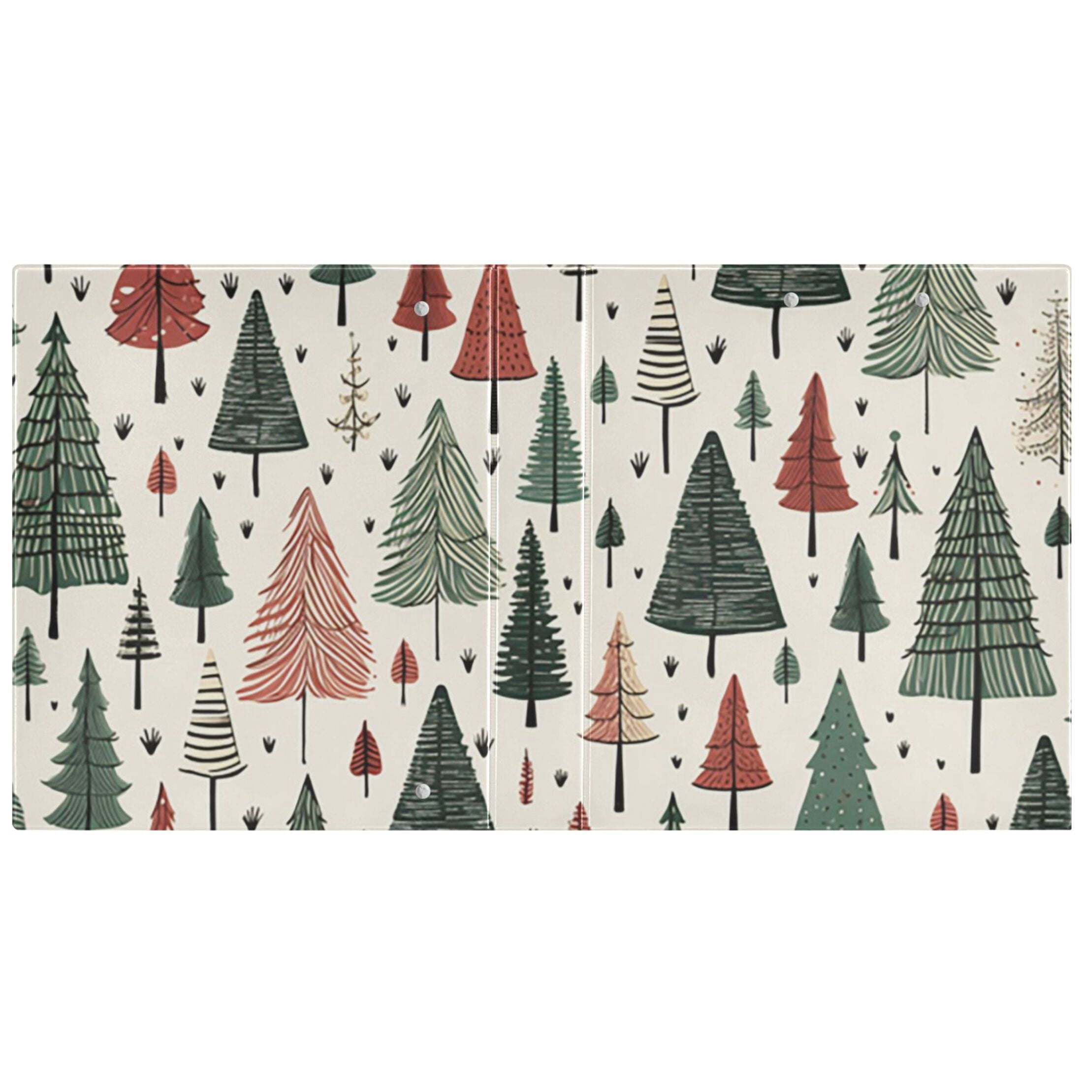 Christmas Trees 3 Ring Binders 1.5 inch Hardcover File Folders with Interior Pockets A4 Size Organizer for School Office Hospital