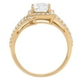 thumbnail image 5 of 2.1 ct Emerald Cut Genuine Cultured Diamond VS1-VS2 J-K 18K Yellow Gold Halo Promise Wedding Statement Engagement Designer Ring size 8, 5 of 6