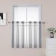 thumbnail image 1 of Cortinas de cocina verticales geométricas pequeñas, cortinas transparentes de 76 cm, hilo teñido a rayas, juego de cortinas de café, lino rústico texturizado con bolsillo para barra, cortina para, 1 of 8