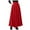 Red, variant on Long Flowy Skirts for Women Casual High-Waisted Pleated Maxi Skirt Solid Long Vintage Skirt with Pockets(Black,M)