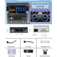 thumbnail image 6 of S Car Stereo Single Din Wireless Carplay&Android Auto 7 Inches Flip out Touchscreen 1 Din Radio with Android Auto Bluetooth Mirror Link FM/AM Radio TF/USB/AUX Rear View Camera, 6 of 7