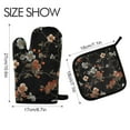 thumbnail image 2 of Yayeee Oven Mitts and Pot Holder Set of 4 Heat Resistant Kitchen Gloves Baking Hot Pad, Black Flowers, 2 of 5